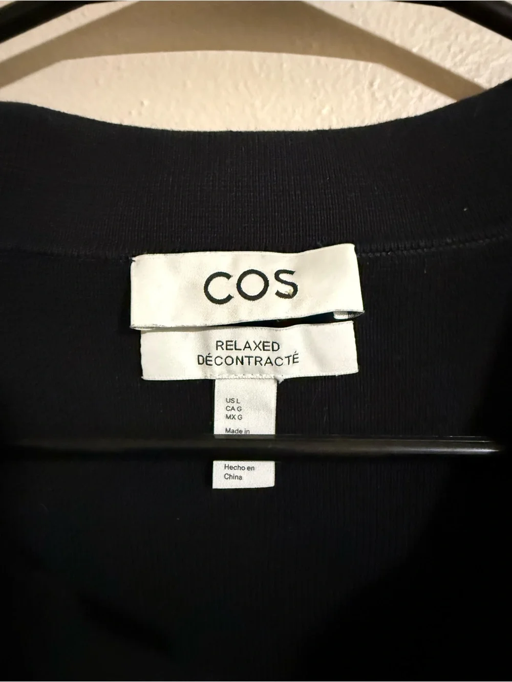 COS Navy and White Relaxed-Fit Striped Polo Sweater Size Large - Picture 3 of 5